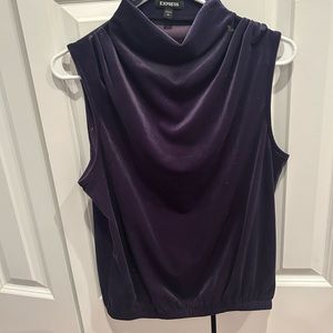 Navy velvet express top